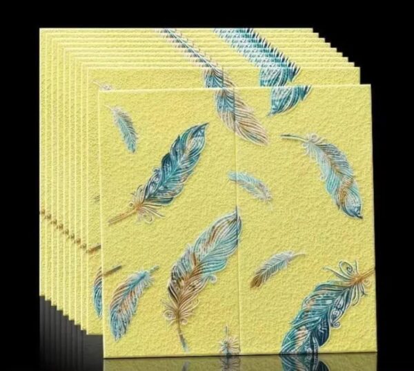 3D YELLOW FEATHER (70X70)