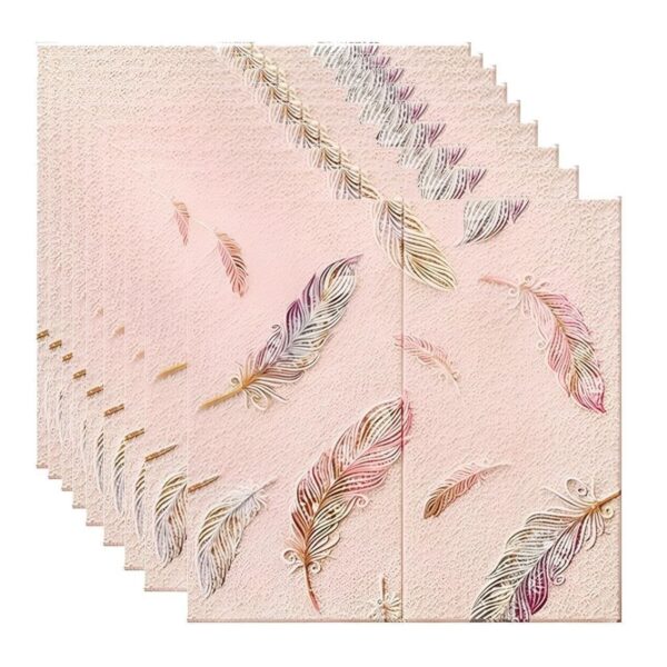 3D PINK  FEATHER (70X70)