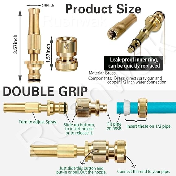 Golden Brass Nozzle Water Spray Gun - Image 5