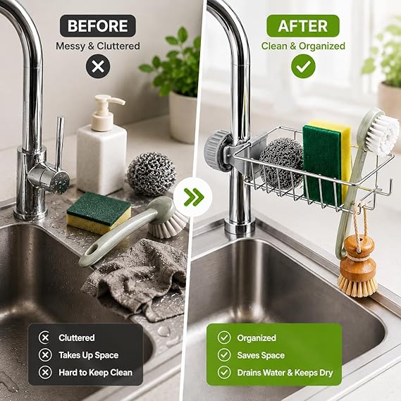 Sink faucet Stand - Sink Caddy Organizer - Image 4