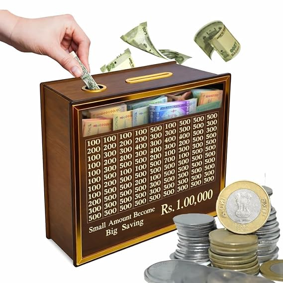 WOODEN COIN PIGGY BANK MONEY BOX - Image 3