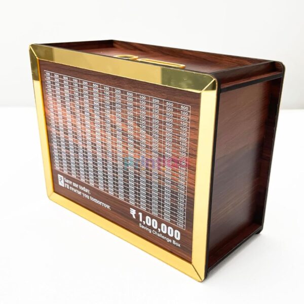 WOODEN COIN PIGGY BANK MONEY BOX