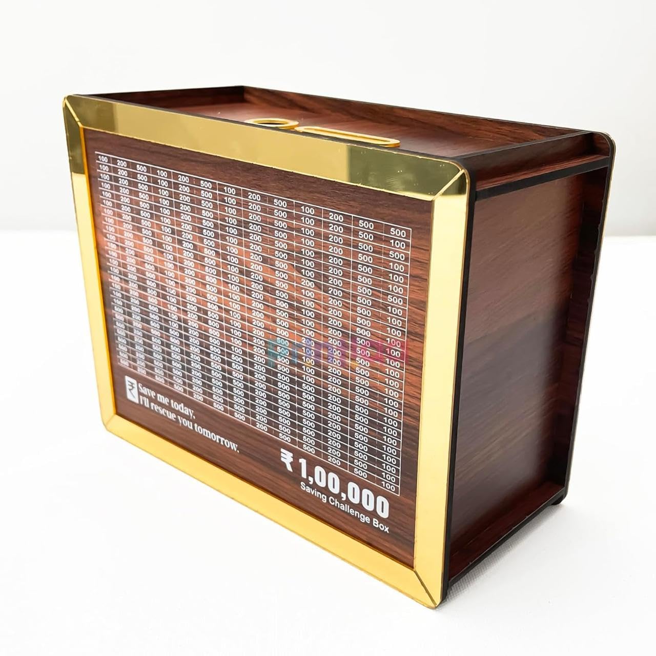 WOODEN COIN PIGGY BANK MONEY BOX