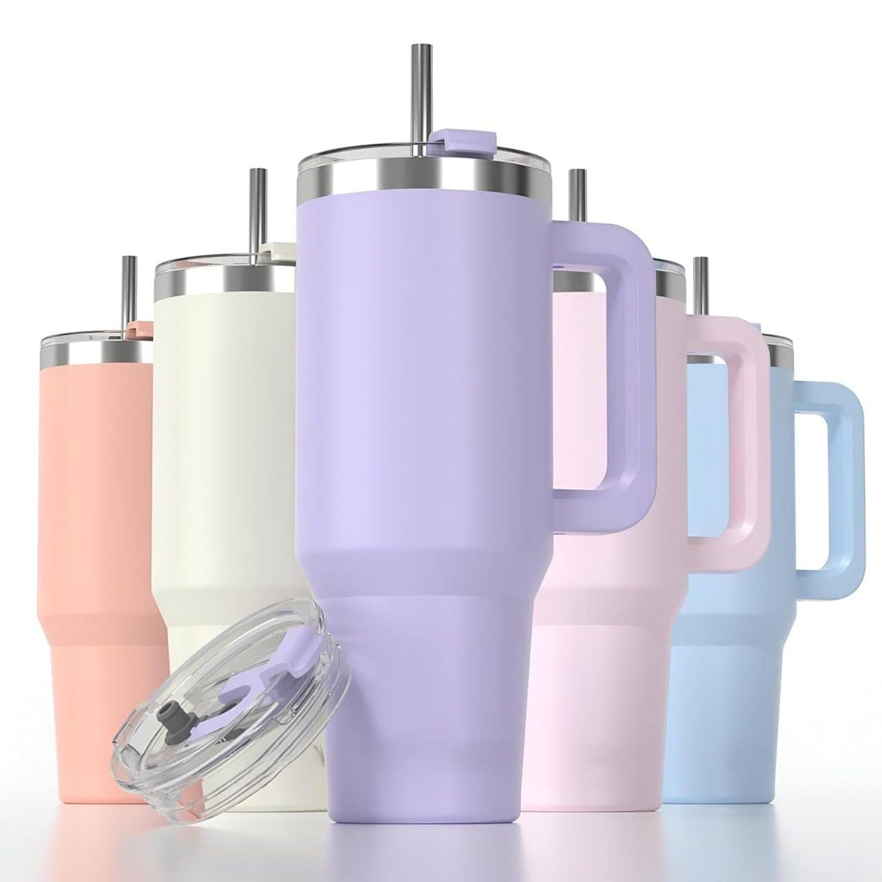 1800 ML Plastic TUMBLER WITH STRAW (Multi Colour)