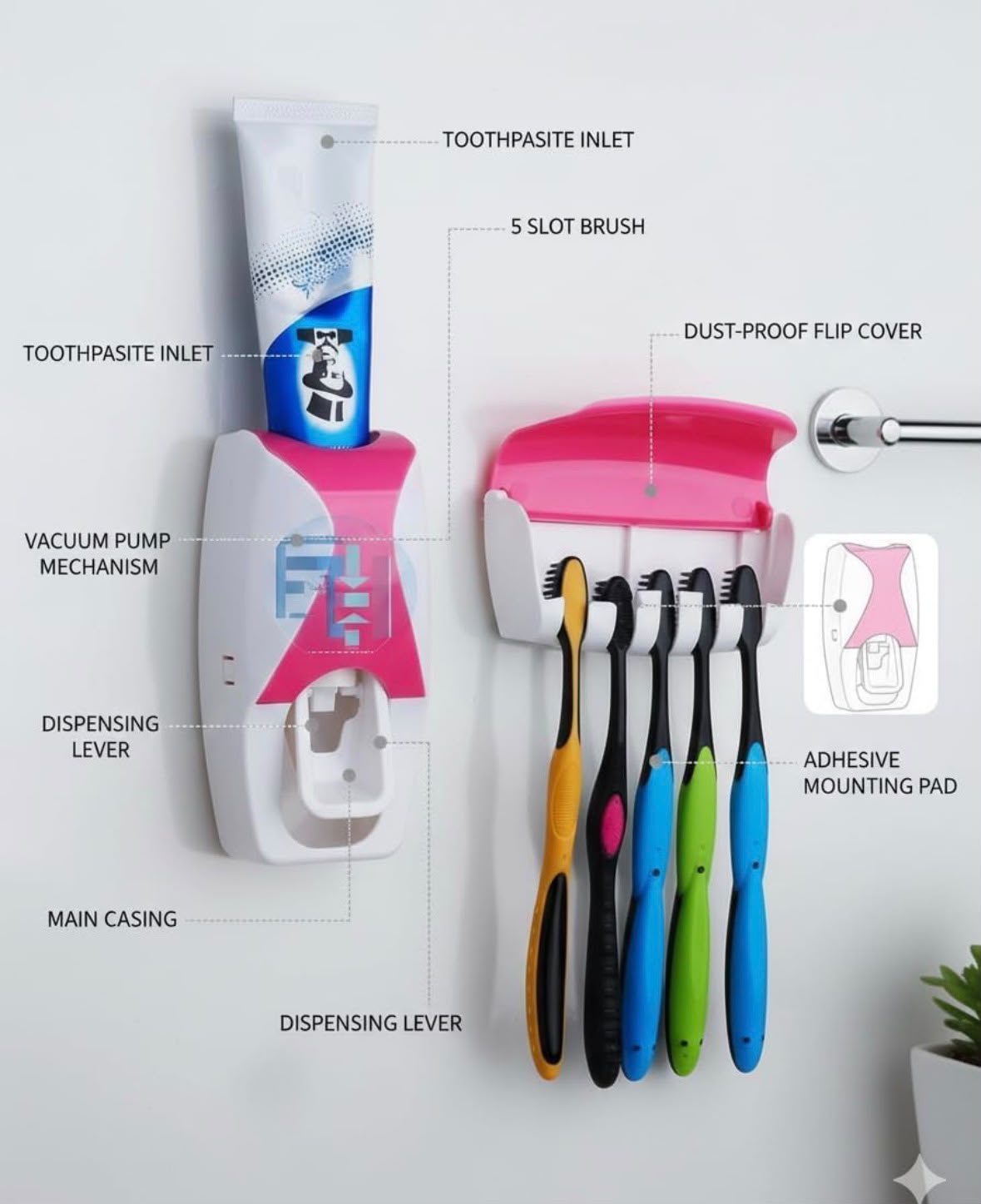 5 Hole Toothbrush Holder